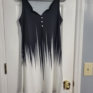 Black and White Sleeveless Dress